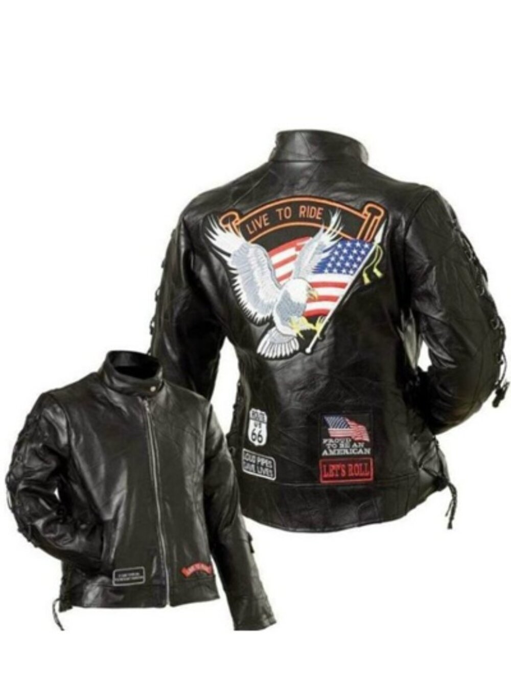 LIVE TO RIDE Buffalo Leather Motorcycle Women's Jacket NWOT, S